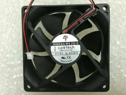 new 1pcs COSTECH D09A04LWS ZQ19 DC12V 0.25A 9CM 9025 2-wire DC fan 2pin