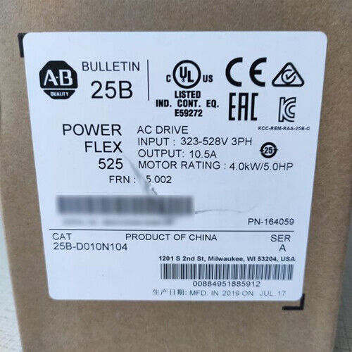 new  Allen-Bradley 25B-D010N104 PowerFlex 525 4kw 5HP AC Drive 25B-D010N104