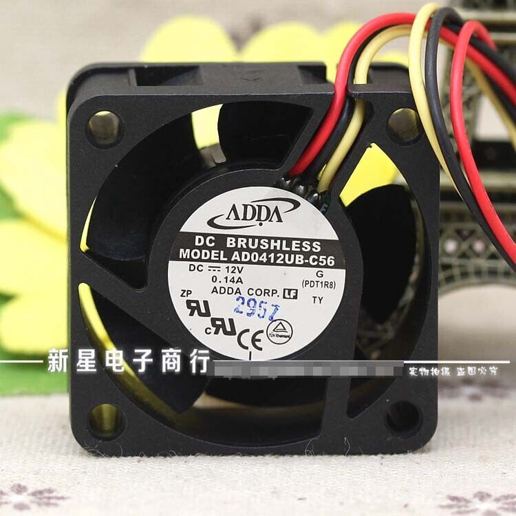 new 1PC dual ball three wire cooling fan   AD0412UB-C56 4020 4cm 12V 0.14A