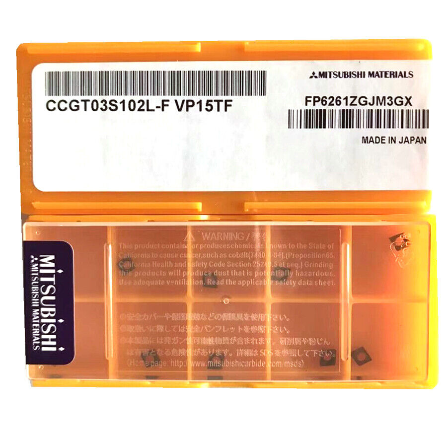 10PCS Mitsubishi CNC Carbide Inserts CCGT03S102L-F VP15TF Box - MITSUBISHI