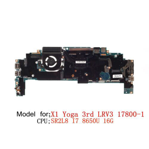 new 5B20V13426 For Lenovo Thinkpad X1 YOGA 3rd Gen Motherboard i7-8650U 16G 01YN209