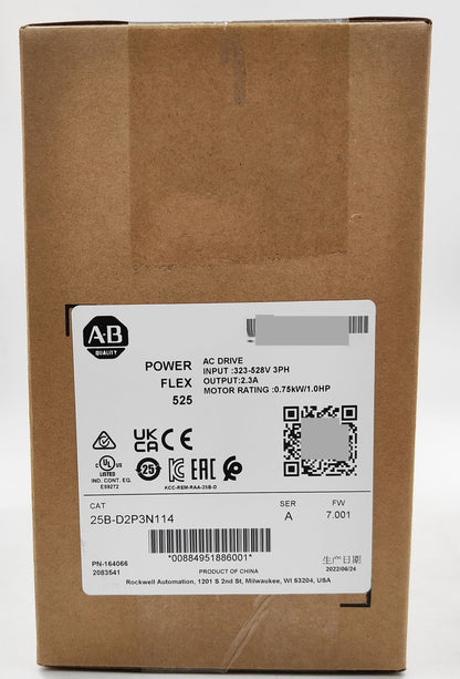 new Allen-Bradley 25B-D2P3N114 PowerFlex 525 0.75kW 1Hp AC Drive 25BD2P3N114