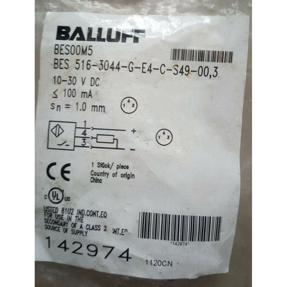 1PC BALLUFF Proximity Switch BES 516-3044 G E4 C S49 00 3 Proximity Switch - BALLOFF