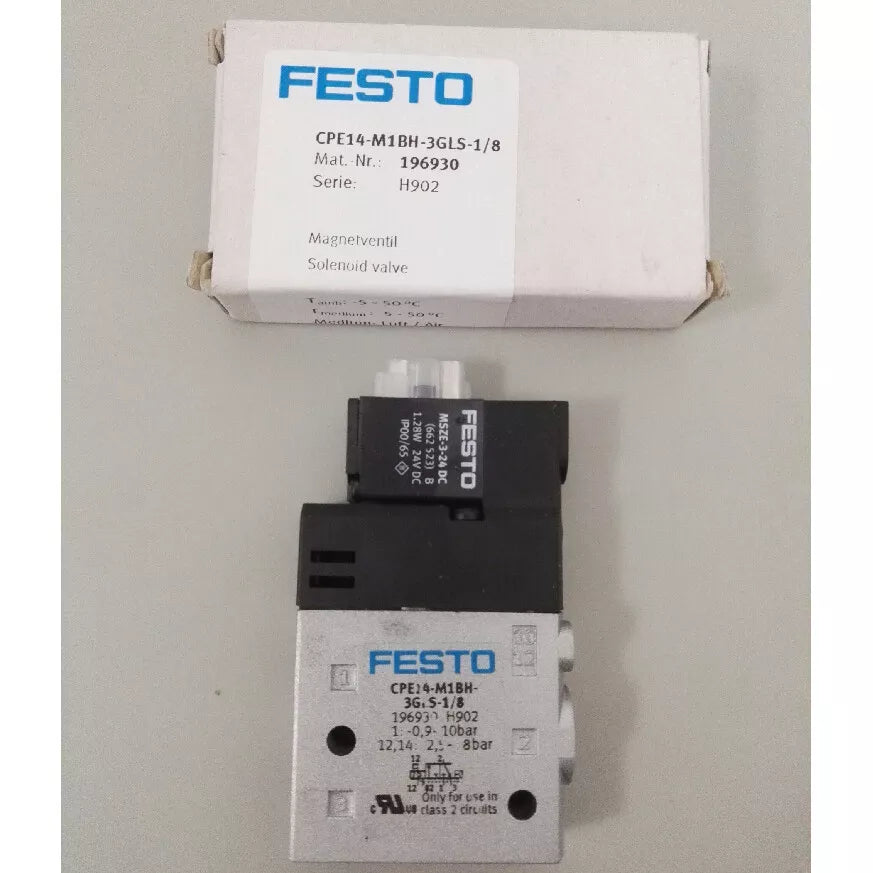Festo CPE14M1BH3GLS1/8 Solenoid Valve for PLC Control System, High Precision Oil-Actuated 1/8 inch Port, 196930 - FESTO