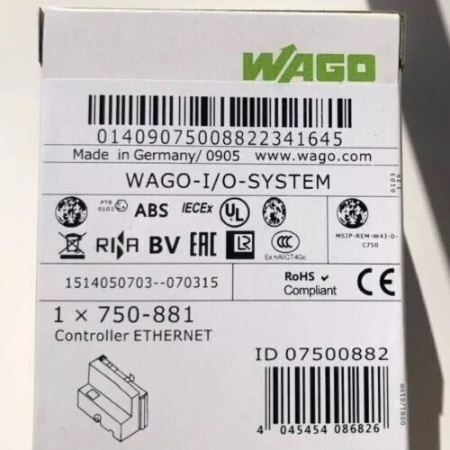 new 1PC Wago 750-881 Ethernet Controller PLC Module 750881 ping - WAGO