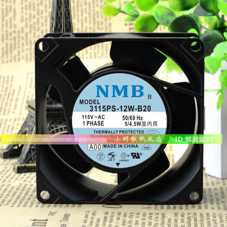 used 1 pcs AC cooling fan 3115PS-12W-B20 115V 5 4.5W 8CM 8038