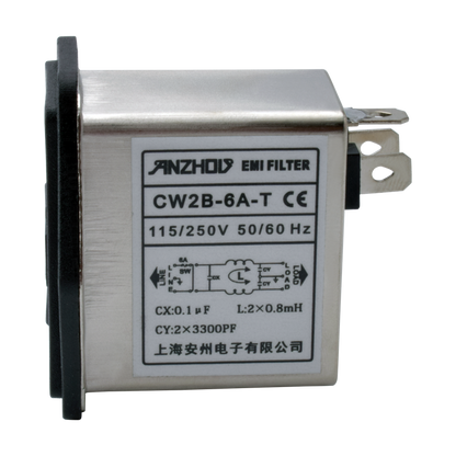 new 1PC with switch EMI filter 115/250V 6A AC power purifier CW2B-6A-T IEC socket - POWERPRO