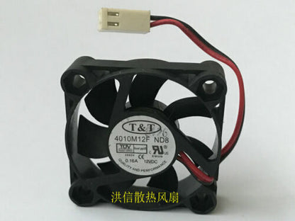 new 1PC 2-wire silent cooling fan 2PIN 4010M12F ND8 DC12V 40MM 0.16A 40*10MM - KOEED