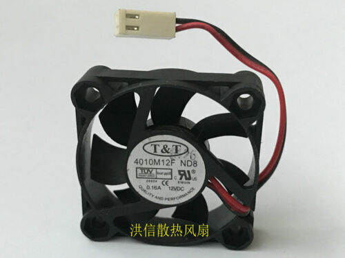 new 1PC 2-wire silent cooling fan 2PIN 4010M12F ND8 DC12V 40MM 0.16A 40*10MM