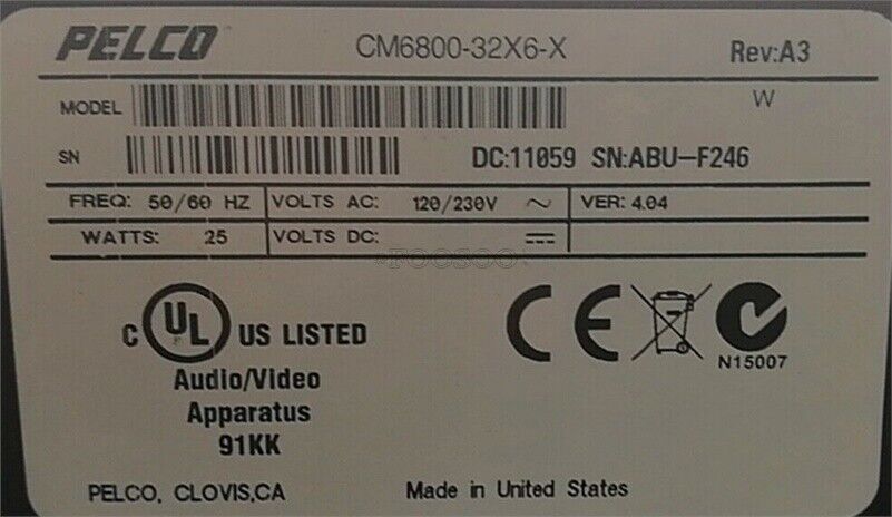 used 1Pc Pelco CM6800-32X6-X 32 Inputs 6 Outputs In Condition ak - PELCO