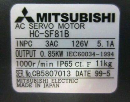 new 1PC Mitsubishi HC-SF81B AC Servo Motor HCSF81B In Box ping - MITSUBISHI