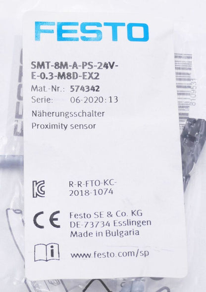 Festo SMT-8M-A-PS-24V-E-03-M8D-EX2 Proximity Sensor - FESTO