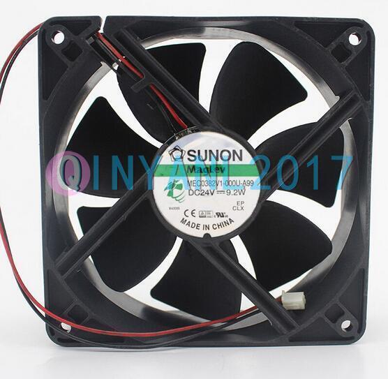 new Qty:1pc 2-wire cooling fan MEC0382V1-000U-A99 12038 12CM 24V 9.2W - MEC