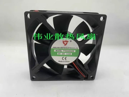 used 1Pcs 2 wires welding machine cooling fan YTD248025S DC24V 0.23A 8025 8CM - YTD