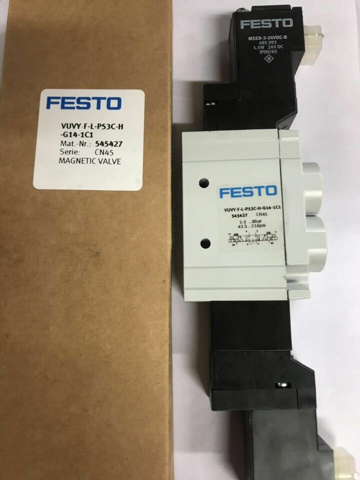new Festo VUVY-F-L-P53C-H-G14-1C1 545427 Solenoid Valve One VUVYFLP53CHG141C1 - FESTO