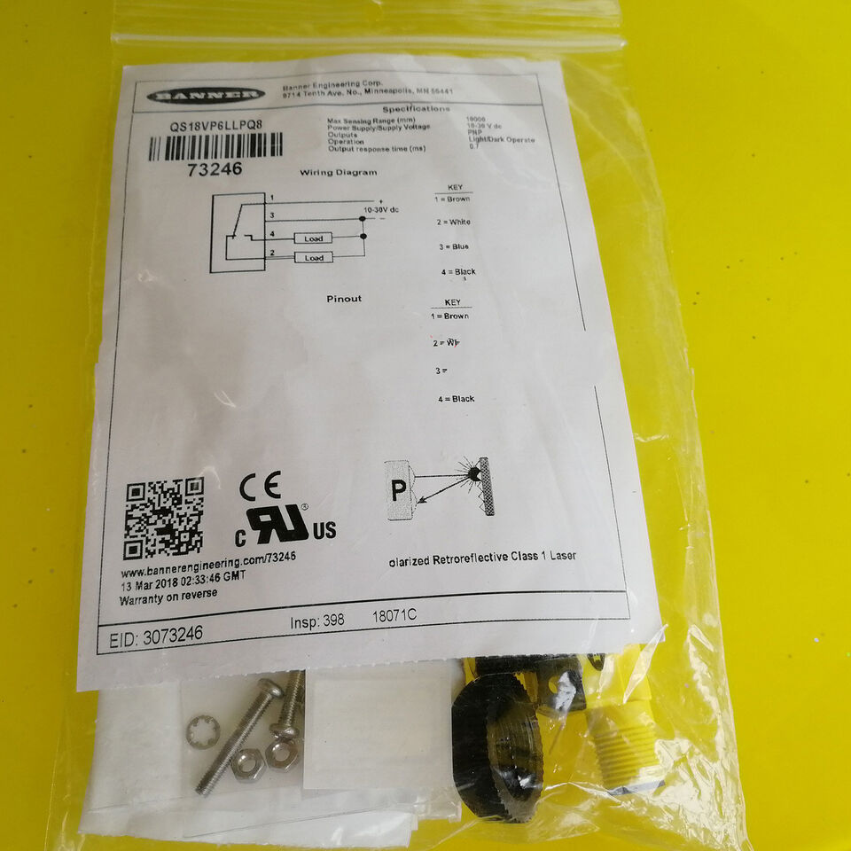 new One Banner QS18VP6LLPQ8 Photoelectric Sensor  ping