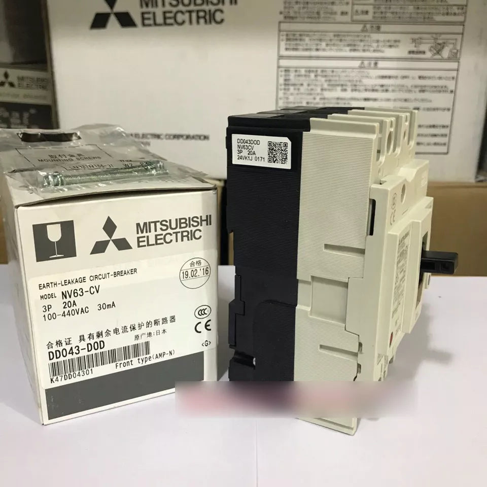 new Mitsubishi NV63-CV 3P 20A/30mA Circuit Breaker One NV63CV - MITSUBISHI