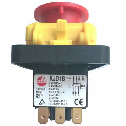 new KEDU KJD18 marine grinder 6Pin Electromagnetic power Pushbutton switch 400V 50Hz - KEDU