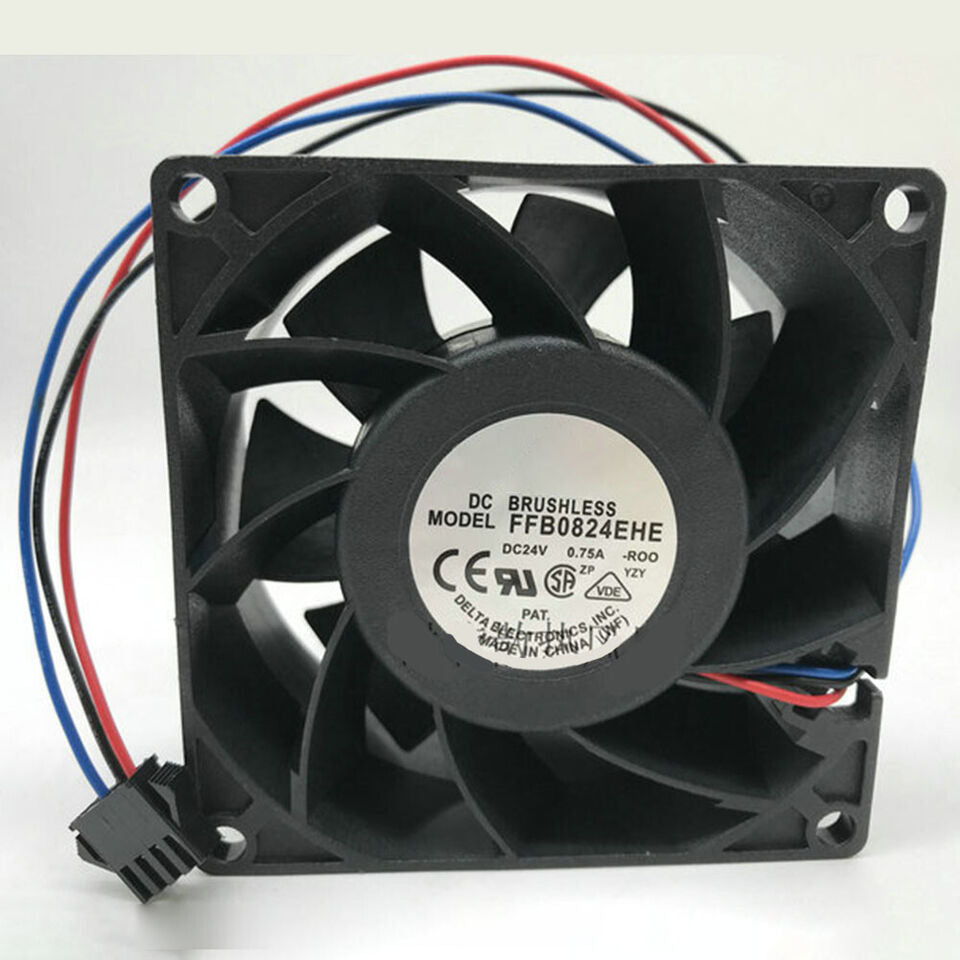 used 1PC For 24V 0.75A Inverter Cooling Fan 3-wires FFB0824EHE 80*80*38mm - OMRON