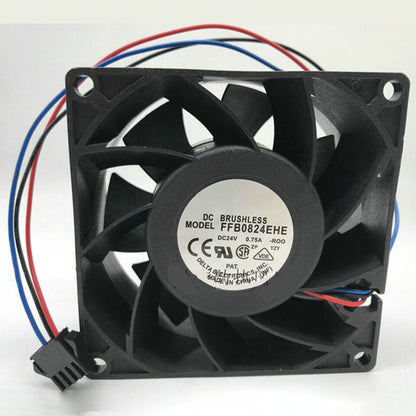used 1PC For 24V 0.75A Inverter Cooling Fan 3-wires FFB0824EHE 80*80*38mm - OMRON