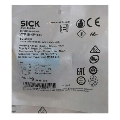 new SICK VTF18-4P1640 Photoelectric Switch One VTF184P1640 - SIK