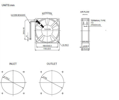 new 1PC 120x120x38mm 230V 2850RPM DP200A 2123XBL.GN Axial cooling fan - AXIAL FANS CO.