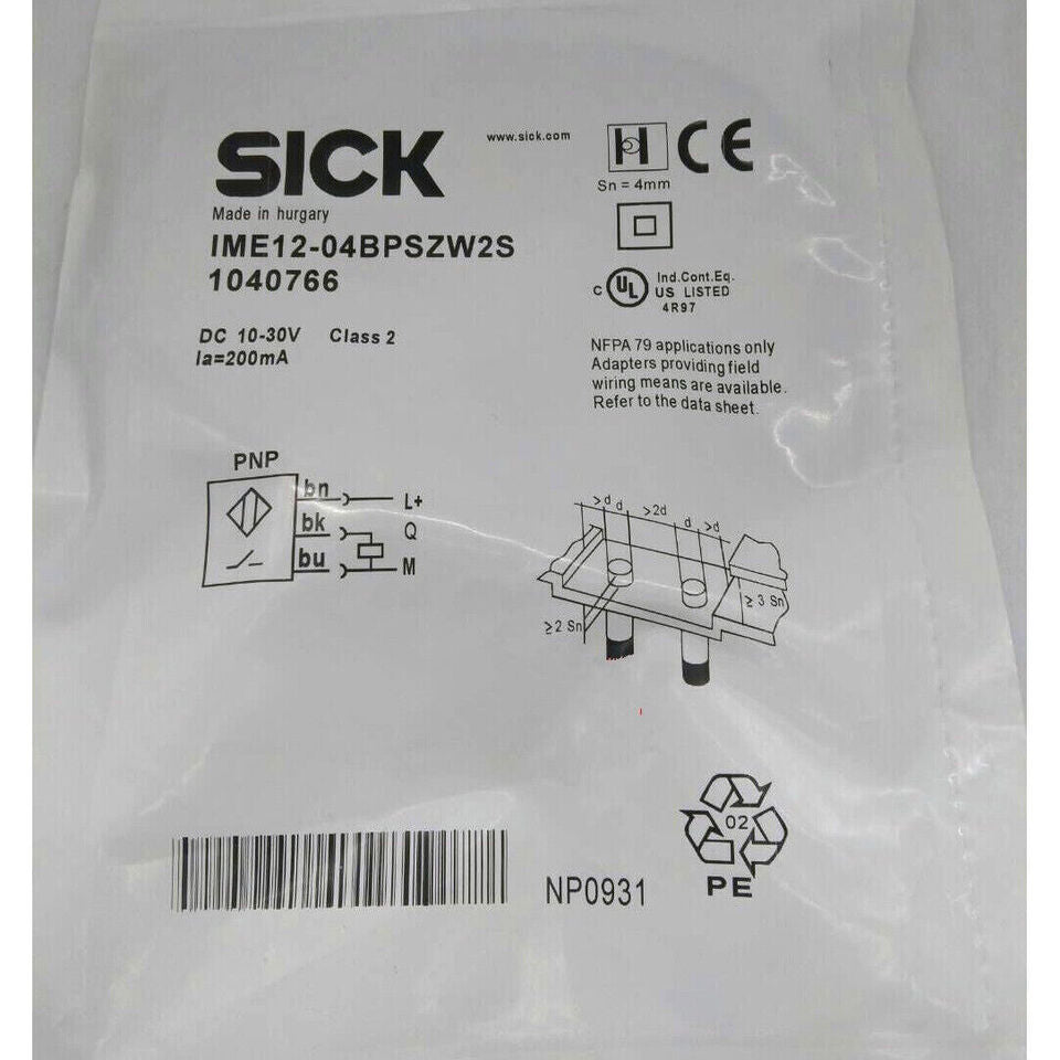 new SICK IME12-04BPSZW2S Proximity Switch One IME1204BPSZW2S - SICK