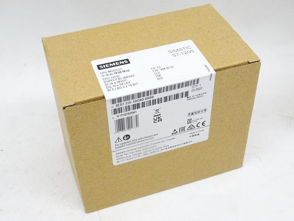 new  Siemens 6ES7215-1BG40-0XB0 6ES72151BG400XB0 SIMATIC S7-1200 CPU 1215C