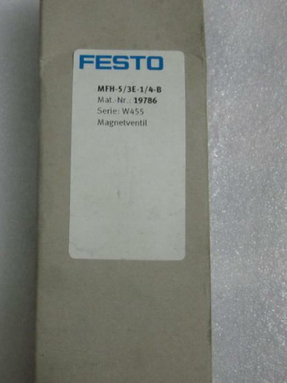 new Festo MFH-5/3E-1/4-B 19786 Solenoid Valve One MFH5/3E1/4B - FESTO