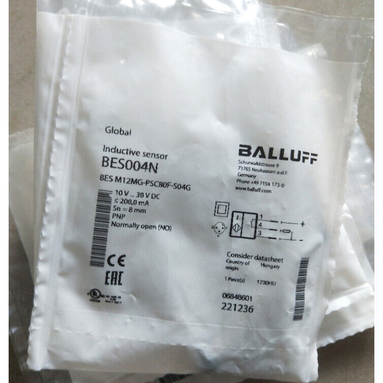 12V 2.8A 80F 4G Proximity Switch BALLUFF M12MG-PSC80F-S04G - BALLUFF