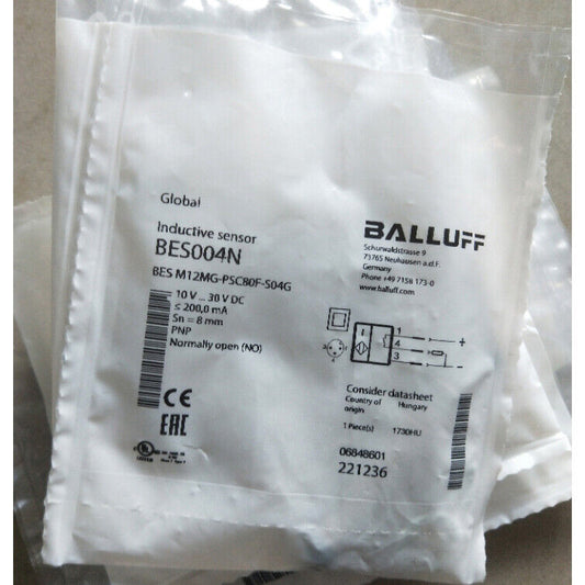 12V 2.8A 80F 4G Proximity Switch BALLUFF M12MG-PSC80F-S04G - BALLUFF