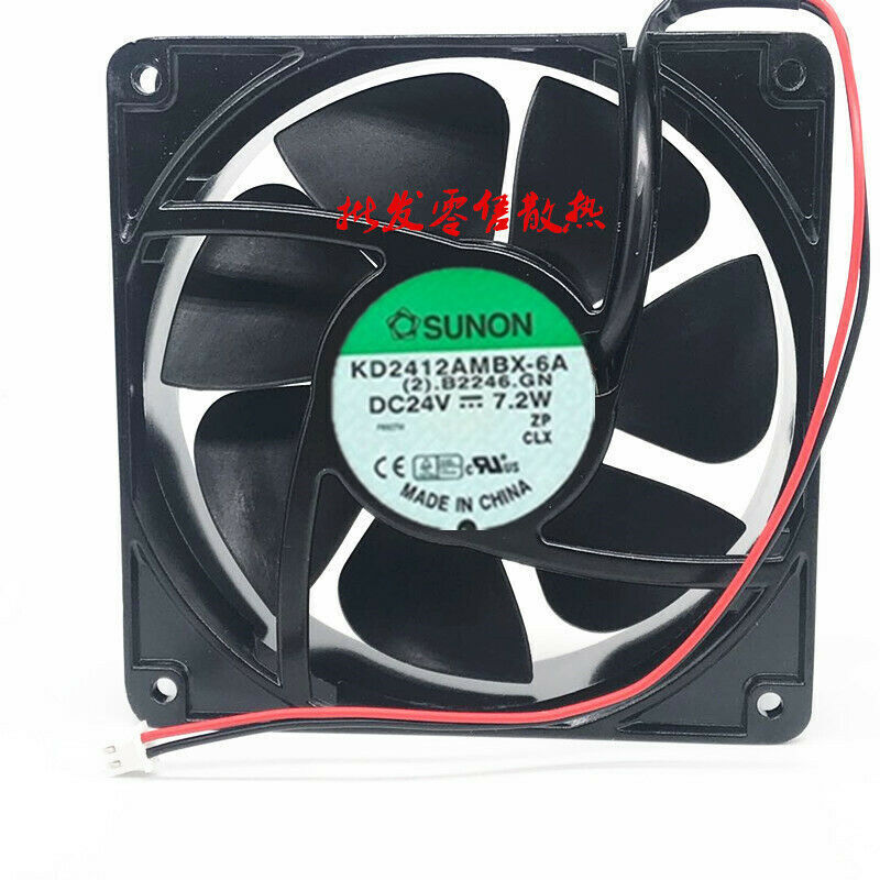 used 1PC  inverter fan metal frame KD2412AMBX-6A 12038 12CM 24V 7.2W