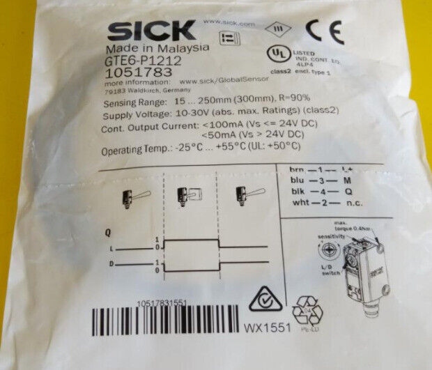 new SICK GTE6-P1212 Photoelectric Sensor One GTE6P1212 - SICK