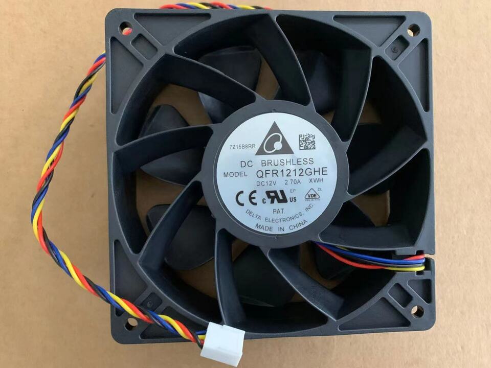 new 1PC 12V 2.7A 6000RPM 12038 4pin fan QFR1212GHE Antminer S9,S7,D3,L3+ Fan - ANTMINER
