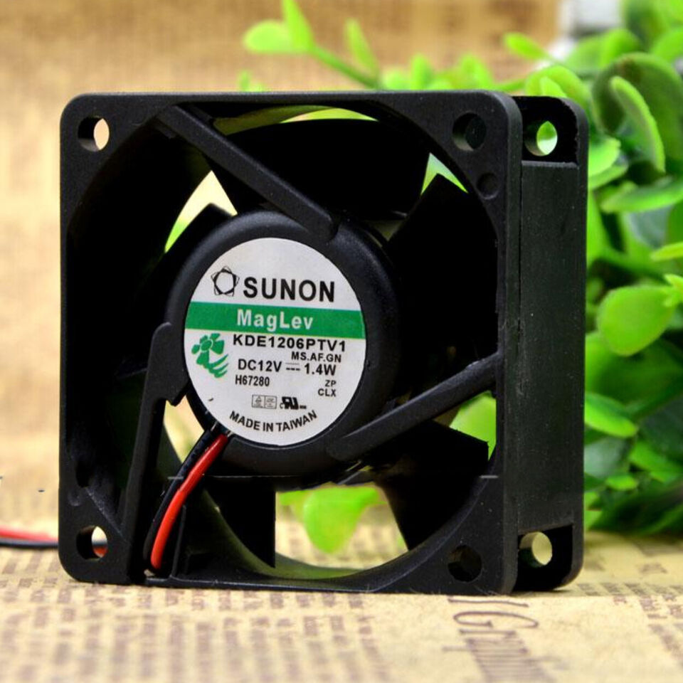 new 1PC SUNON KDE1206PTV1 12V 1.4W 6CM 6025 2-wire Mute Cooling Fan - SUNON