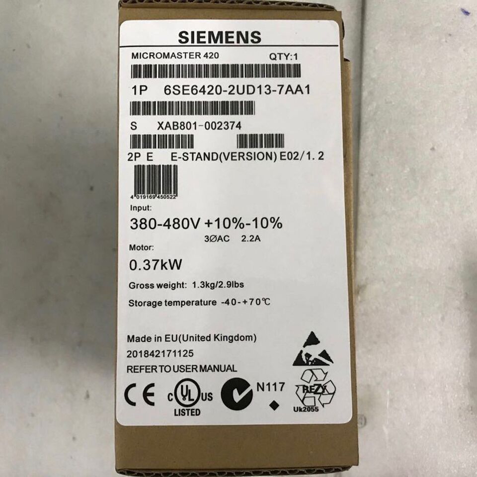 new Siemens 6SE6420-2UD13-7AA1 Inverter  One 6SE6 420-2UD13-7AA1