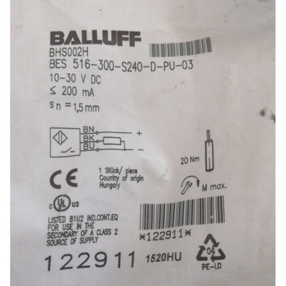 BALLUFF BES 516-300-S240-D-PU-03 Proximity Switch - BALLUFF