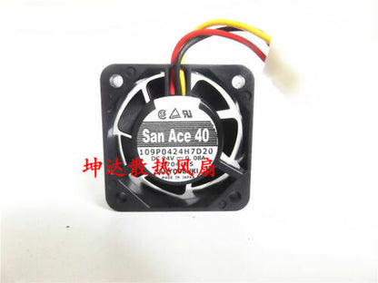 new 1 PCS SANYO Fan 109P0424H7D20 DC 24V 0.08A 4015 4CM 3 PIN