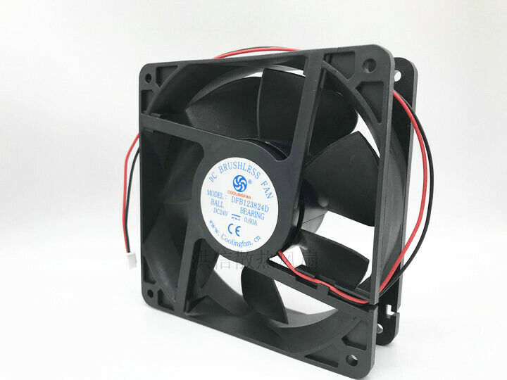 new COOLINGFAN DFB123824D 2-wire gale volume cooling fan DC24V 0.60A 12CM - COOLINGFAN