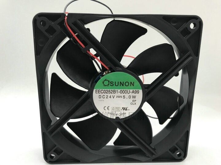 new 1 PCS fan 12cm 2 wire cooling fan EEC0252B1-000U-A99 DC24V 5.0W 12025 - PLC