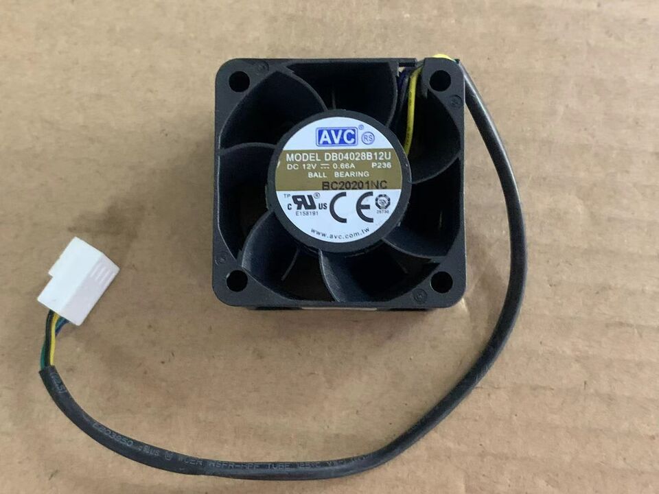 new 1PC BALL BEARING 12V 0.66A FAN DB04028B12U 4-WIRE 23.8CFM 40x40x28mm - PLUMGEAR
