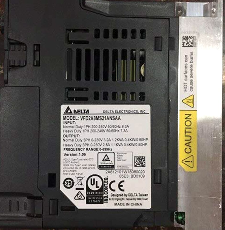 new DELTA VFD2A8MS21ANSAA Inverter 0.4KW 220V - DELTA