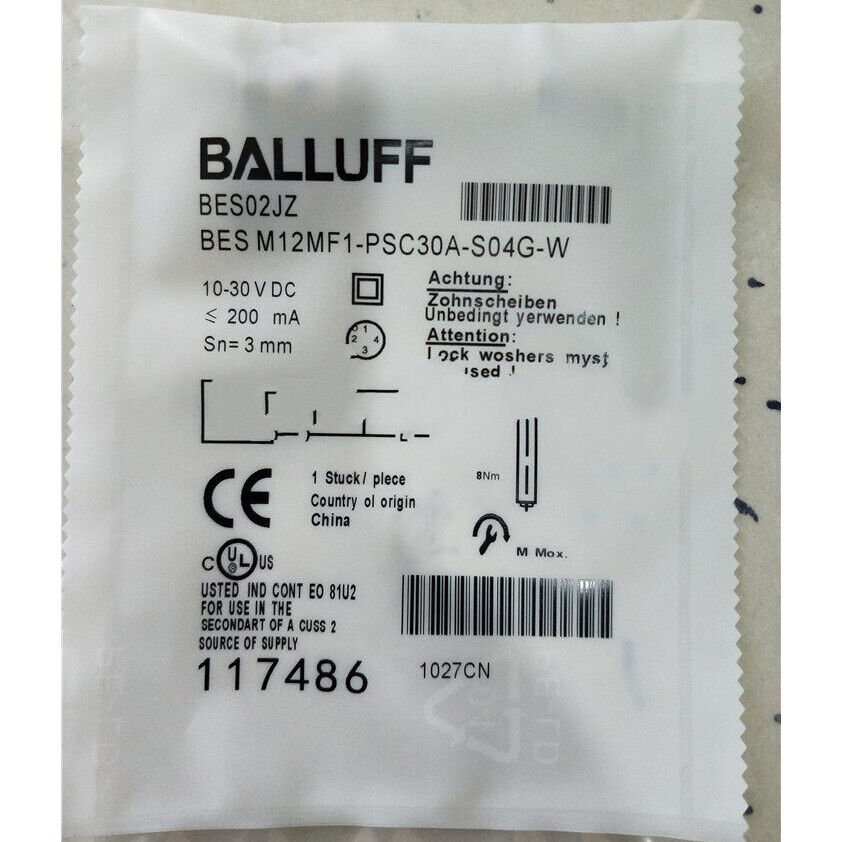 1 PC BALLUFF Proximity Switch M12MF1-PSC30A-S04G-W - BALLUFF