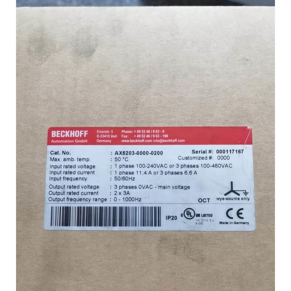 new 1PC BECKHOFF AX5203-0000-0200 Servo Drive ping AX520300000200 - BECKHOFF