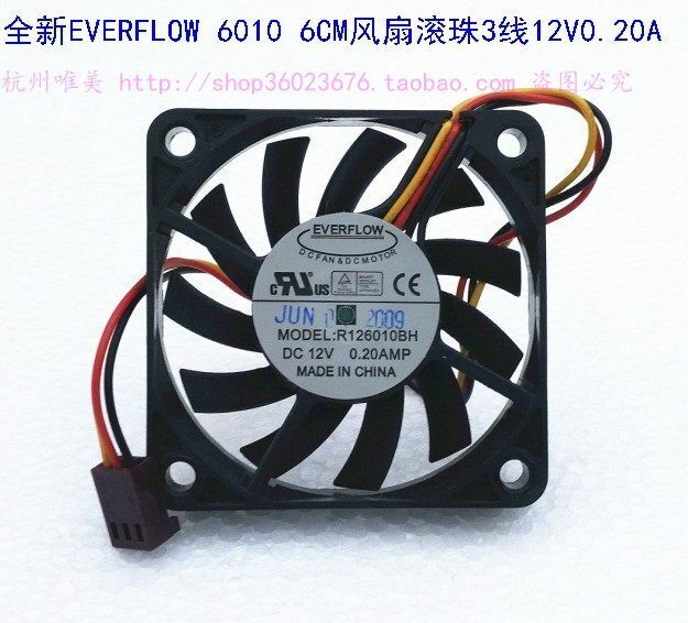 new 1PC 12V 0.20A 3Pin Fan R126010BH 6010 60X10MM Replace R126010DL - OMRON