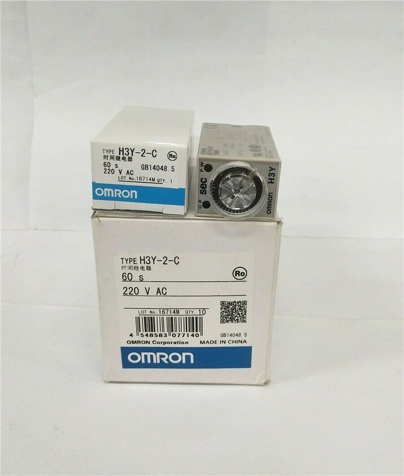 new Omron H3Y-2-C 220VAC Timer One H3Y2C - OMRON
