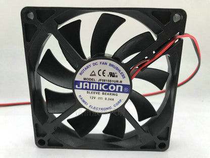 new 1 PCS For JAMICON Fan JF0815S1UR-R DC12V 0.34A 8015 8CM 2 pin cooling fan - JAMICON