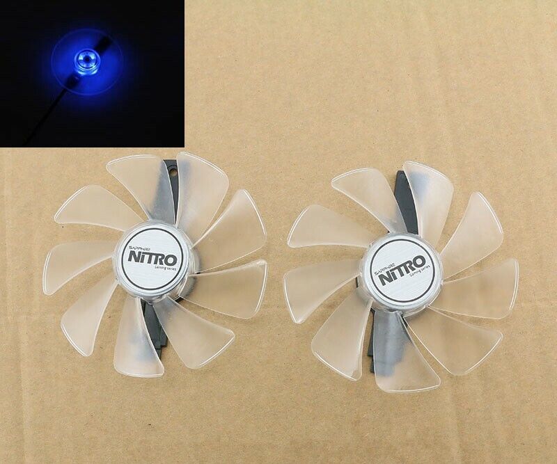 1PC LED Light Cooling Fan for Sapphire NITRO RX570 580 590 RX470 480 Card - SAPPHIRE