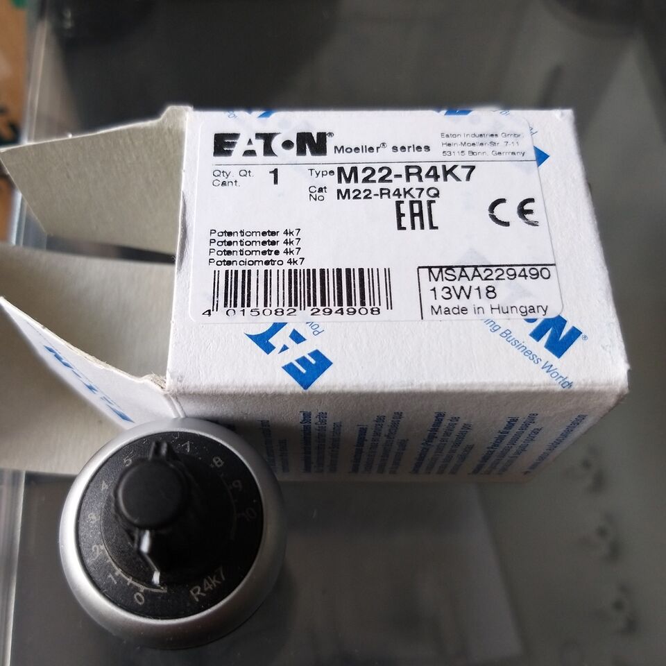 new Eaton Moeller M22-R4K7 1PC  Potentiometer M22R4K7 Resistance 4.7K Moeller