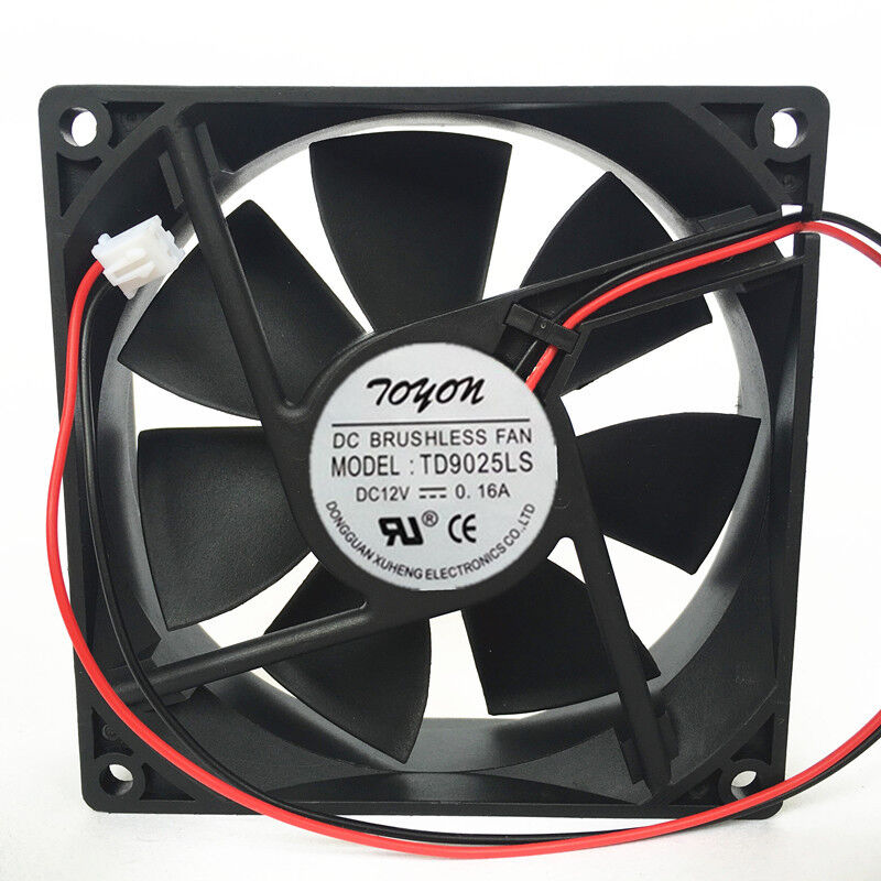 used 1pc hydraulic mute cooling fan 90*90*25MM 2pin TD9025LS DC 12V 0.16A - OMRON